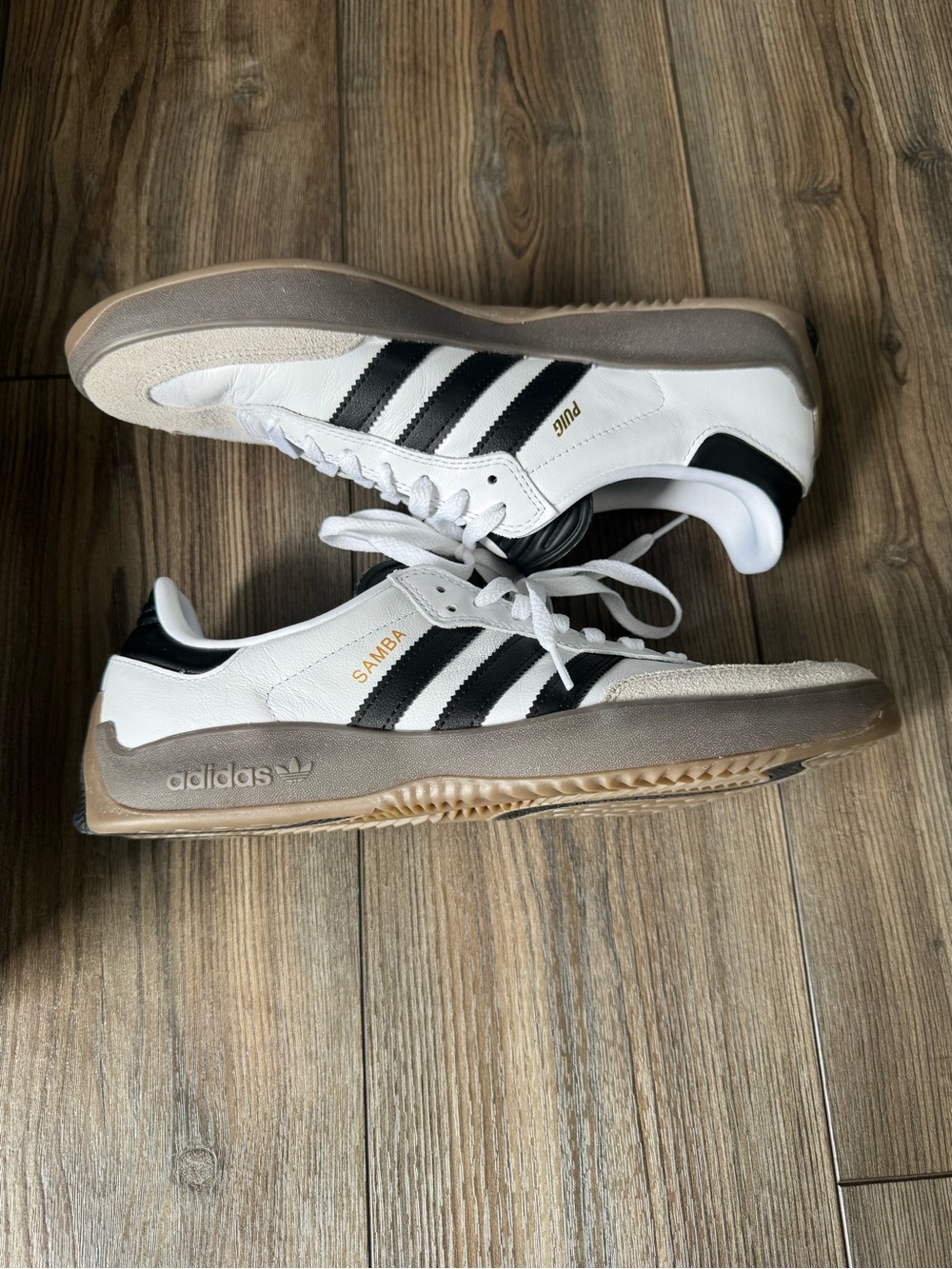 adidas Men’s Samba Puig Classic Skate Shoes Sneakers in White and Black 10.5
